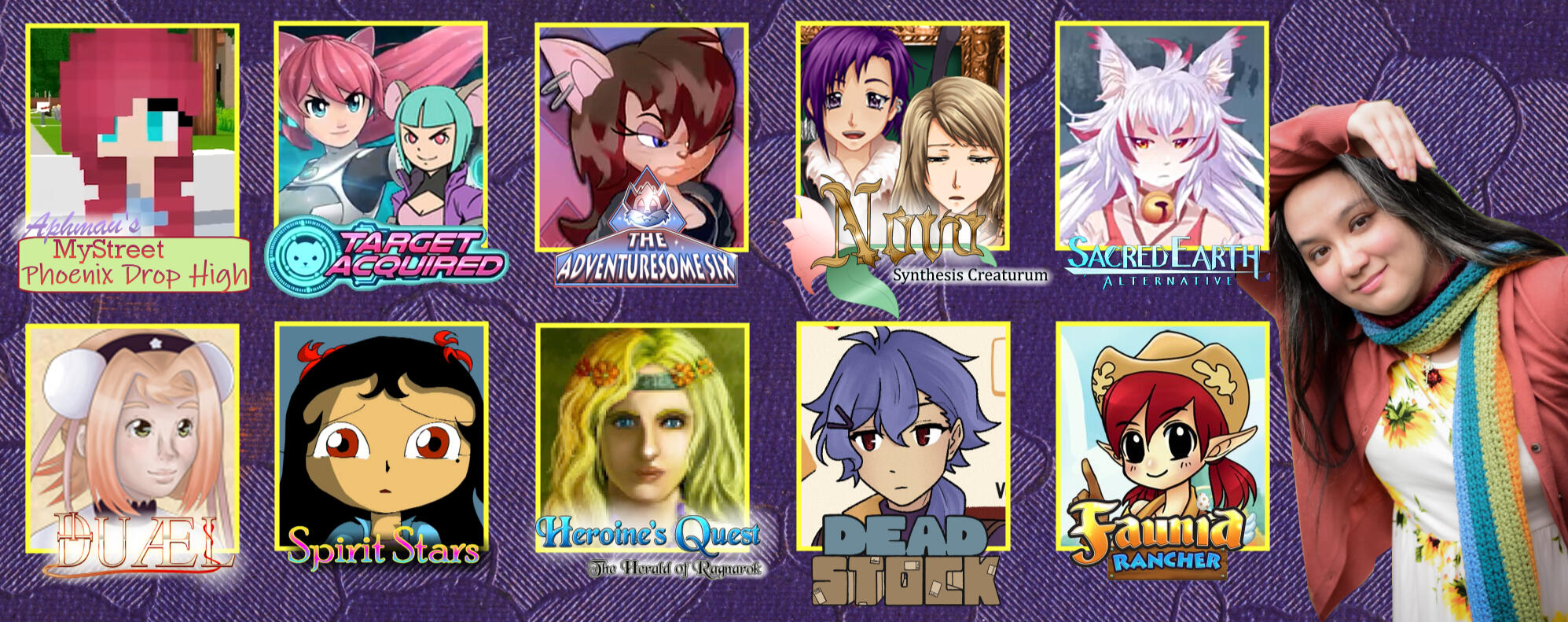 Jessica's Character Banner Various characters that Jessica R. Warner has voiced with their project titles!